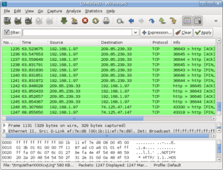 network traffic analyzer - graphical interface