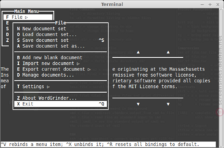 simple word processor for writing first drafts (terminal version)