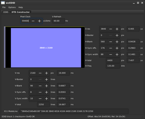 Graphical editor for monitor resolution and timing data (EDID)