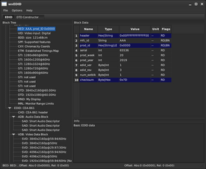 Graphical editor for monitor resolution and timing data (EDID)