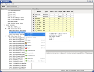 Graphical editor for monitor resolution and timing data (EDID)