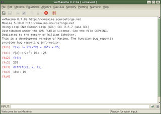 GUI for the computer algebra system Maxima