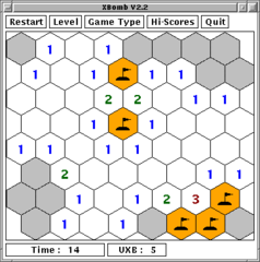 'minesweeper' game with squares, hexagons or triangles