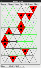 'minesweeper' game with squares, hexagons or triangles
