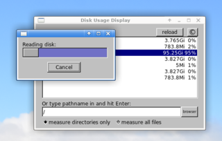 Displays a graphic of your disk usage with du