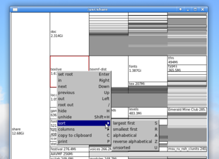 menu (press right key of mouse)