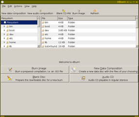 CD-burner application for Xfce Desktop Environment