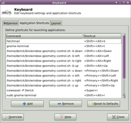 xfce keyboard shortcuts configuration (transitional package)