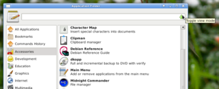 Application finder for the Xfce4 desktop environment