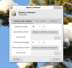 battery monitor plugin for the Xfce4 panel