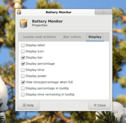 battery monitor plugin for the Xfce4 panel
