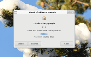 battery monitor plugin for the Xfce4 panel