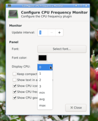cpufreq information plugin for the Xfce4 panel