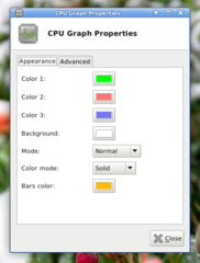CPU load graph plugin for the Xfce4 panel