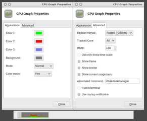 CPU load graph plugin for the Xfce4 panel