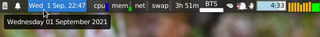 date and time plugin for the Xfce4 panel