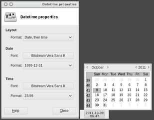 date and time plugin for the Xfce4 panel