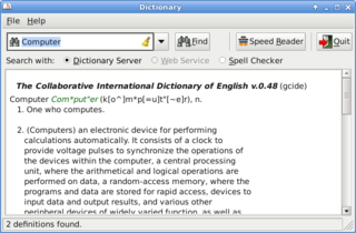 Main window of xfce4 dictionary