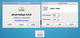 plugin to indicate the status of HDAPS for the Xfce4 panel