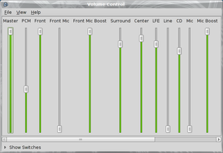 Xfce mixer application