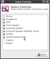 Xfce mixer application