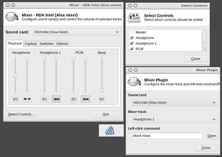 Xfce mixer application