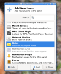 Notes plugin for the Xfce4 desktop
