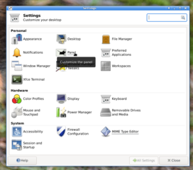 panel for Xfce4 desktop environment