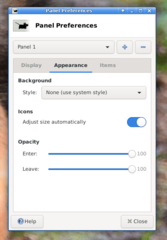panel for Xfce4 desktop environment