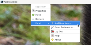 panel for Xfce4 desktop environment