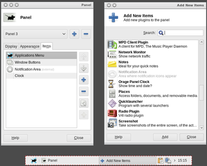 panel for Xfce4 desktop environment