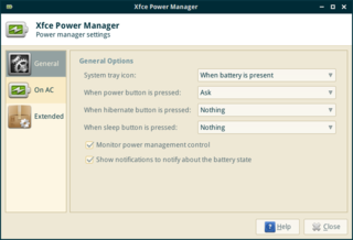 power manager for Xfce desktop