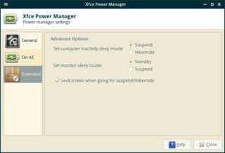 power manager for Xfce desktop