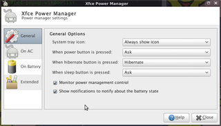 xfce4-power-manager settings