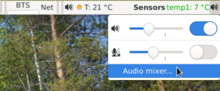 press left key on "Audio mixer"