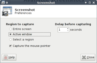 Screenshot Preferences dialog