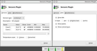 hardware sensors plugin for the Xfce4 panel