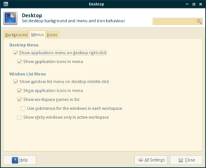 graphical application for managing Xfce settings