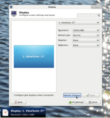 Display - pressed key "Identify Displays"