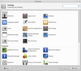 graphical application for managing Xfce settings