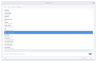 graphical application for managing Xfce settings