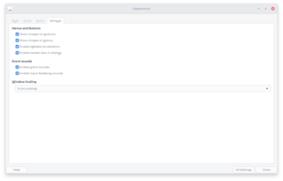 graphical application for managing Xfce settings