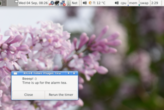 timer plugin for Xfce panel