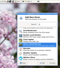 Verve (command line) plugin for Xfce panel