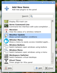 Add xfce4-weather-plugin