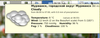 weather information plugin for the Xfce4 panel
