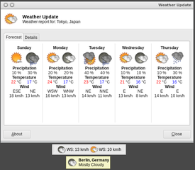 weather information plugin for the Xfce4 panel