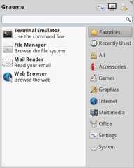 Alternate menu plugin for the Xfce desktop environment