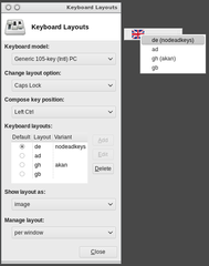 xkb layout switch plugin for the Xfce4 panel