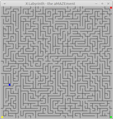 Collect four items from an xmaze using the mouse to move